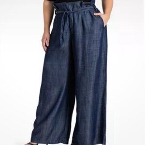 Standard & Practices Cleo Wide-Leg Paperbag Tie Belt Tencel Women's 3X Pants